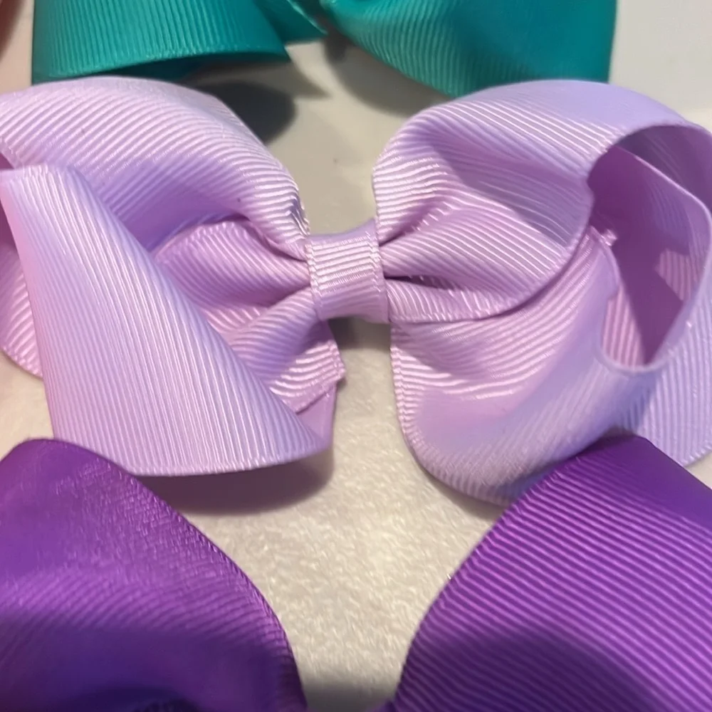 girls hair bows clips. Bundle of 10. 4 inch total length.  2 inch alligator clip